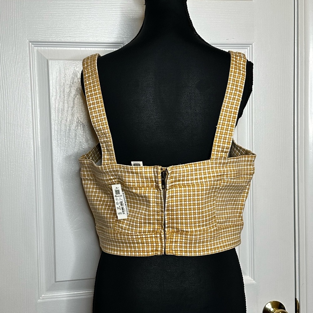 Madewell | Denim Supercrop Tank Top in Mini Check - Picture 9 of 11